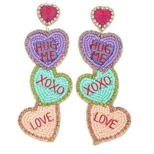 Boucles d'oreilles en forme de cœur avec strass en cristal et incrustation de perles d'imitation, plaquées or, bijoux de fête pour femmes - Product Image 5