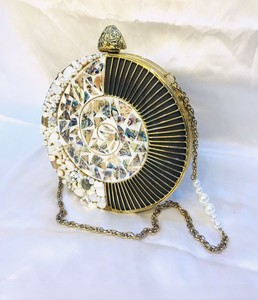 Handmade Designer Evening <b>Clutch</b> Bag for Ladies Mother <b>Pearl</b> Patterned with Traditional Brass MOP for Weddings and Parties - Product Image 2