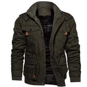 Veste coupe-vent en toile personnalisée pour hommes en duvet veste en jean en coton vente de gros - Product Image 3