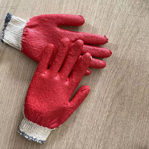 Guantes de Seguridad de Punto con Recubrimiento de Látex de Algodón Reutilizables, Antideslizantes y Resistentes a Cortes, Recubiertos de Goma Vietnamita, Calibre 10, para Protección en Jardinería - Product Image 1