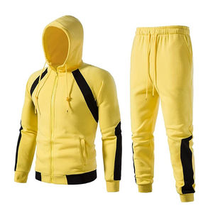 Gran oferta de chándal para hombre con cremallera Slim Fit Color amarillo Street Wear Fitness Chándales con servicio OME hecho por Dikson Sports - Product Image 4