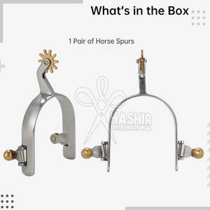 Éperons de cheval en acier inoxydable de haute qualité et robustes - Design personnalisable, logo, couleur au choix, toutes tailles, pour cavaliers professionnels, équitation - Product Image 4