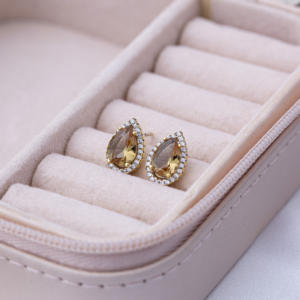 ต่างหูเงินแท้ 925 ประดับพลอยซิทรินทรงลูกแพร์ขนาด 8x12 มม. สำหรับผู้หญิง เหมาะสำหรับงานปาร์ตี้หรือเป็นของขวัญวันครบรอบ - Product Image 6