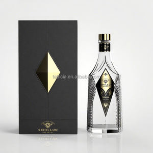 ברנדי טקילה רוח וודקה בהתאמה אישית וודקה כחול בקבוק זכוכית 500 מ "ל 750 1000 מ" ל קופסת מתנה וויסקי עם מכסה בורג - Product Image 2