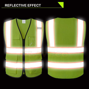 Gilet de sécurité réfléchissant en polyester léger direct d'usine Flash LED Caractéristiques étanches Veste de sécurité de style OEM - Product Image 4