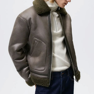 Veste en cuir de veau vintage réversible pour hommes, plus beau style High Street pour l'hiver - Product Image 3