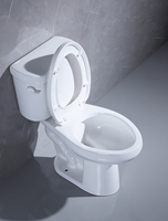 WC en céramique de style américain, design moderne et traditionnel, à double chasse, à poser au sol, avec cuvette allongée, ensemble de toilettes en deux pièces pour salle de bain