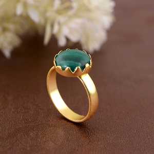 Best New Design Boho Malachite Gemstone <b>Ring</b> Dainty Brass Jewelry Women 18K Gold Plated Vintage Solitaire <b>Rings</b> Wholesale/OEM - Product Image 1