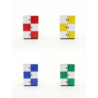 Casier de rangement scolaire modulaire verrouillable manuel ARSU moderne et coloré de haute qualité en panneau mélaminé, à fixation murale/sol