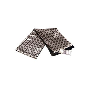 Beige <b>Brown</b> Diamond Pattern Printed Geometric <b>Wool</b> Double Sided Scarf - Product Image 1
