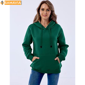 SAMAVIA Sweat à capuche d'hiver pour femme en tricot gaufré respirant, col montant, élégant, décontracté, confortable, tendance, prêt à expédier - Product Image 5