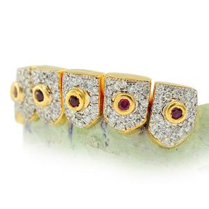 Rejilla Dental de Oro de 14K Personalizada de Lujo Unisex 2024, con Polvo de Diamante y Moissanita, Estilo Vintage de Moda 2023, Regalo para Hombre - Product Image 2