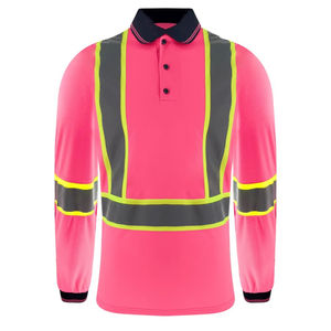 Nouveau Polo de Sécurité Réfléchissant Haute Visibilité Personnalisé Manches Courtes Imperméable Respirant Antibactérien Séchage Rapide Polyester - Product Image 4