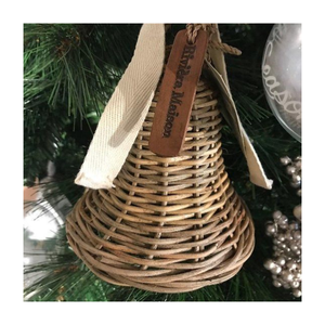 Festival de Noël 2023 Artisanat Rotin Cloche Décoration Ornements Bleu Lotus Ferme Lumière du Vietnam - Product Image 6
