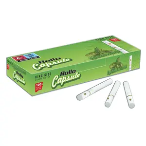 Premium and High Quality Rollo Spearmint Capsule King Size Cigarette Filter Tubes 100 Tubes per Box