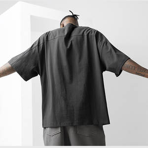 T-shirt à manches courtes, ample et décontracté, avec épaules tombantes, lavage à l'acide, pas de quantité Minimum de commande - Product Image 2