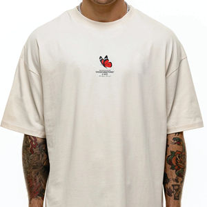 Custom Men's Summer Crew Neck Oversized T-Shirt | Polyester-Cotton <b>Blend</b>, Casual & Loose Fit - Product Image 3