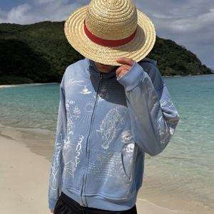 Sweat à capuche personnalisé Y2K Grunge Opium brodé, éco-responsable, délavé au soleil, effet délavé à l'acide, coupe ample vintage, fermeture éclair intégrale, streetwear oversize pour homme - Product Image 3