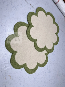 Personnalisé luxe moderne maison étage salon espace de prière tapis 100% Nouvelle-Zélande laine touffeté à la main vert Texture Design - Product Image 6