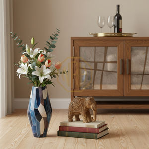 แจกันเหล็กลายดอกไม้สไตล์ชายฝั่ง หรูหรา หลากสี ลายโมเสคโลหะเคลือบเงา แจกันตกแต่งบ้าน ขายส่งจากโรงงานโดยตรง - Product Image 5