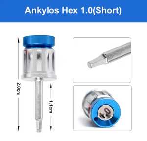 Controladores hexagonales dentales UL AMIN para tornillos de pilar de implante Ankylos 1,0 llave de carraca de torsión corta codificada por colores cortos - Product Image 2