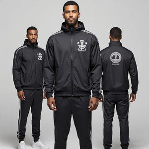 Vêtements de sport pour hommes à fermeture éclair légère en nylon imperméable personnalisé de haute qualité Survêtement coupe-vent en polyester nylon lourd - Product Image 3