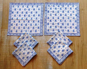 Dessous de verre à thé matelassé en coton en tissu imprimé bloc durable et durable avec bord passepoil, marmites à boissons chaudes, tapis, accessoires de table - Product Image 6