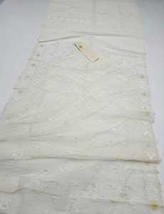 Trendy Dhakai Blanc Jamdani Sharee Qualité d'exportation pour les femmes JAMDANI TISSU Bleu VERT Doré Bleu Ciel du Bangladesh - Product Image 5