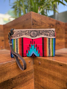 กระเป๋าคลัทช์หนังสไตล์ตะวันตก aztec สีน้ำตาลวินเทจกระเป๋าเครื่องมือหนังแท้ที่เป็นเอกลักษณ์ของ Aztec - Product Image 2