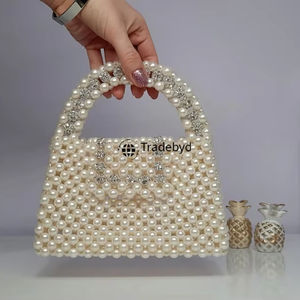 Chaînes de pochette en perles faites à la main, sangles amovibles, étanches, luxe, mode, qualité supérieure, fermeture magnétique, sac à main pour femmes, mariage - Product Image 1