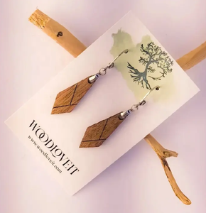 Boucles d'oreilles en bois faites à la main-Bijoux pendants de luxe pour femmes, design naturel et élégant VIET FARGIMEX - Product Image 2