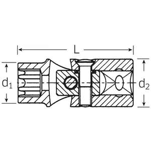 Clé à douille pivotante Stahlwille 3/8'' avec profil TORX externe pour vis - Product Image 2