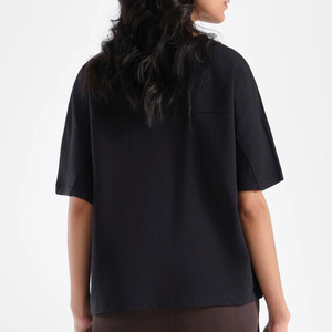 Camisetas de algodón 100% de manga corta de moda de verano para mujer, ropa de calle de punto personalizada, diseño de Panel de gran tamaño en blanco al por mayor para hombres - Product Image 4