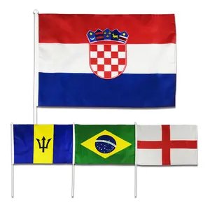 100% polyester all countries mini Hand wave Flag with screen printing