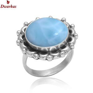 Anillo de piedras preciosas Larimar de Plata de Ley 925 clásico proveedor de joyería fabricante al por mayor - Product Image 5