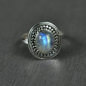 925 argent Sterling Boho Style bague à la main classique pierre de lune bijoux en pierres précieuses pour les femmes cadeau de mariage pour femme - Product Image 4