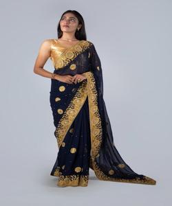 Saree femmes portent Sari meilleur prix tenue de fête avec belle pièce de chemisier indien adultes soutien 500 inde et Pakistan rouge et Beige Alphanumero - Product Image 4