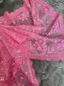Latest Designer Soft Organza <b>Silk</b> <b>Thread</b> Embroidery Work Saree by FabZone - Product Image 2