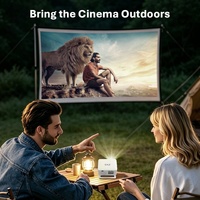 Proyector de Cine en Casa LCD Portátil Inteligente Android 14 con Soporte Full HD 1080P, Decodificación 8K, WiFi 6 Inalámbrico y Enfoque Automático para Películas y Juegos