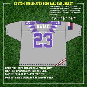 Camisetas de fútbol americano de corte holgado Retro personalizadas, uniformes de entrenamiento de poliéster de manga corta, camisetas de aficionados al fútbol americano Gridiron - Product Image 3