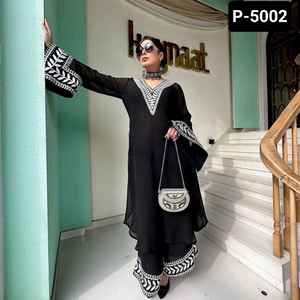 ชุดสูทคาร์เมซปลอมสำหรับผู้หญิงชุดประจำชาติอินเดียพร้อมโซ่ทำงานซาลวาร์ - Product Image 6