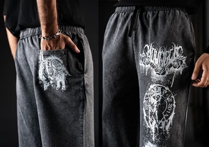Pantalon de jogging personnalisé en coton épais 100 % pour homme, style streetwear, imprimé DTG, effet délavé vintage, coupe ample et large - Product Image 5