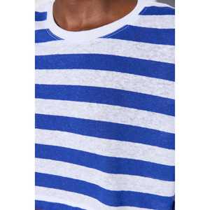 T-shirt court décontracté à rayures en polyester pour femme, respirant, style streetwear coréen, coupe régulière XS-4XL, été - Product Image 4