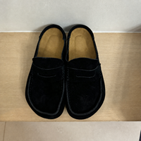 Mules en daim et cuir véritable à bout fermé, respirantes, style rétro britannique, chaussures décontractées et tendance pour hommes et femmes, toutes saisons