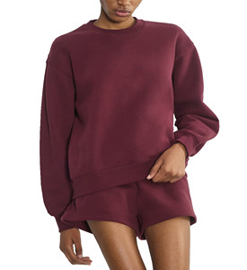 Sudadera con capucha de gran tamaño con estampado personalizado de alta calidad para mujer, sudadera gruesa de lana de manga larga de talla grande, Invierno 100% de algodón - Product Image 1