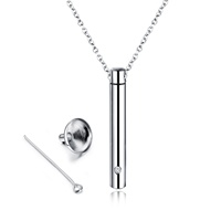 Collier urne funéraire ARNAN en acier inoxydable, bijou commémoratif pour cendres, pendentif cylindrique, cadeau souvenir pour femmes et hommes