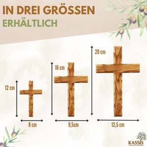Cruz de pared sencilla hecha de madera de olivo - Product Image 3