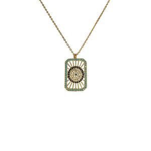 Collier à pendentif en métal doré design mauvais œil - Product Image 1
