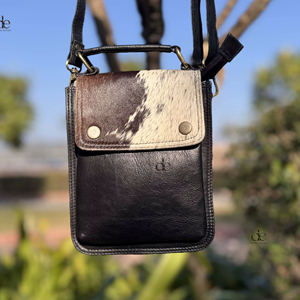 New Design Sling Bag Genuine Leather <b>Handbag</b> Gypsy Boho Hair on Hide Fur Vintage Handmade Western Style Bag Multi Uses Bags - Product Image 1