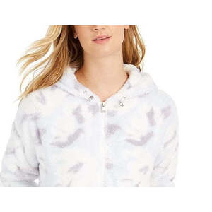 Giacca con Cappuccio Floreale da Donna Calvin Klein Performance Blu Taglia Media Felpa Traspirante Foderata - Product Image 2